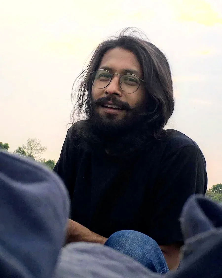 Khem Raj Pradhan in the Nepal hills